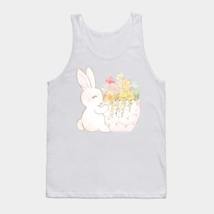 Rabbit and succulent ink and watercolor Tank Top